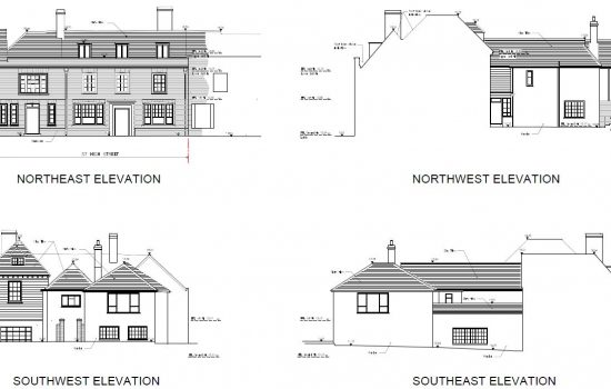 CAD elevation survey: information taken from 3D laser scan of the exterior