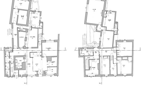 CAD floor plans: information taken from 3D laser scan of interior